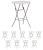 10 Pack Plastic Folding Bar Height Tables