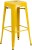 Yellow  Metal Backless Bar Stool