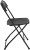 Black Outdoor Folding Chair with Plastic Seat and Back