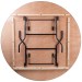 66 Inch Diameter Round Wood Folding Banquet Table with Black Edge and Frame