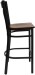 X Back Black Metal Bar Stool with Mahogany Wood Seat