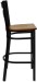 X Back Black Metal Bar Stool with Cherry Wood Seat