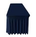 Side View Navy Blue Rectangular Wavy Table Cover