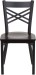 Metal X Cross Back Restaurant Chair Walnut Wood Seat